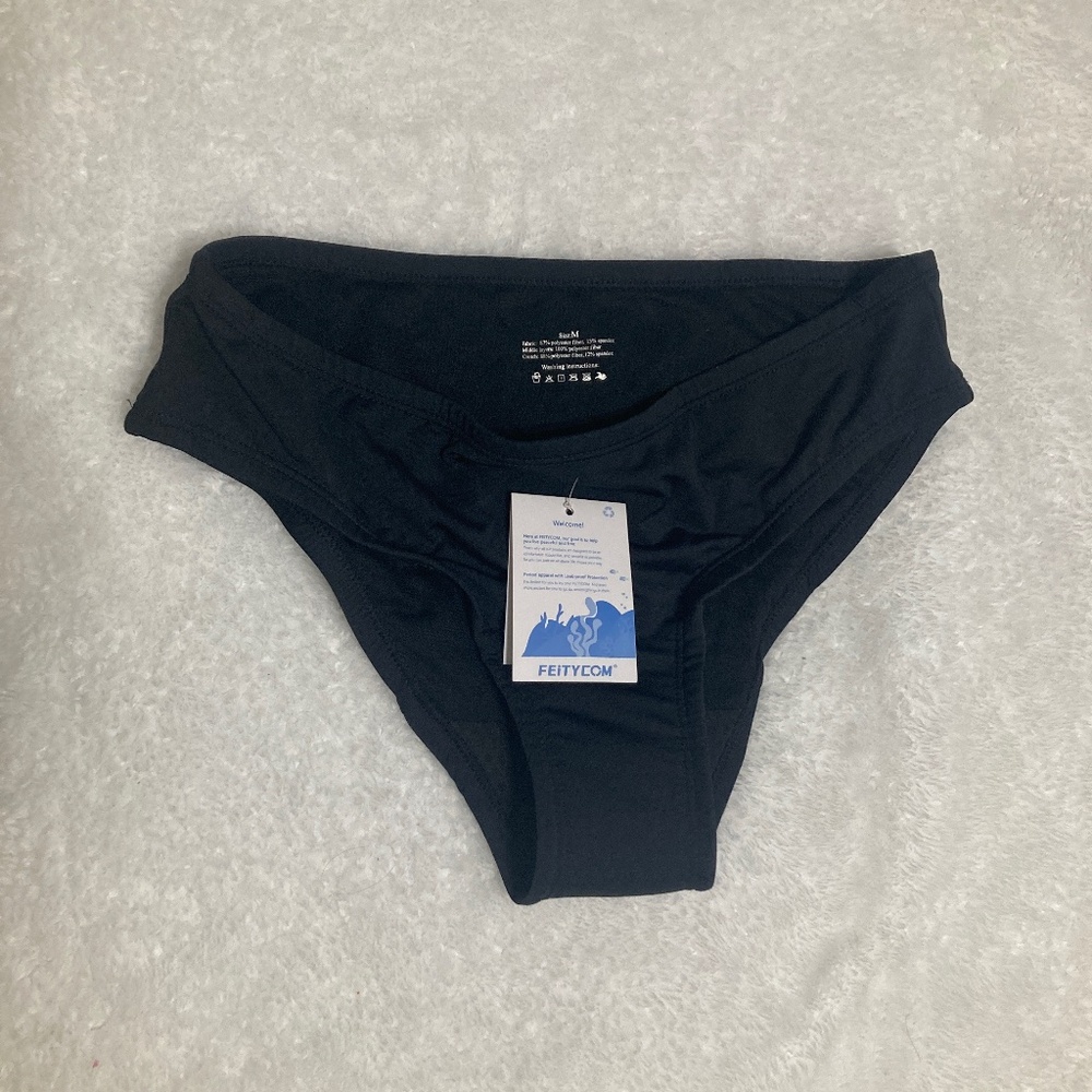 Feitycom Women’s Period Proof Menstrual Bikini Bottoms Size M